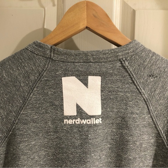 Let’s Get Nerdy Nerd Wallet Heather Grey Sweater - Picture 4 of 9